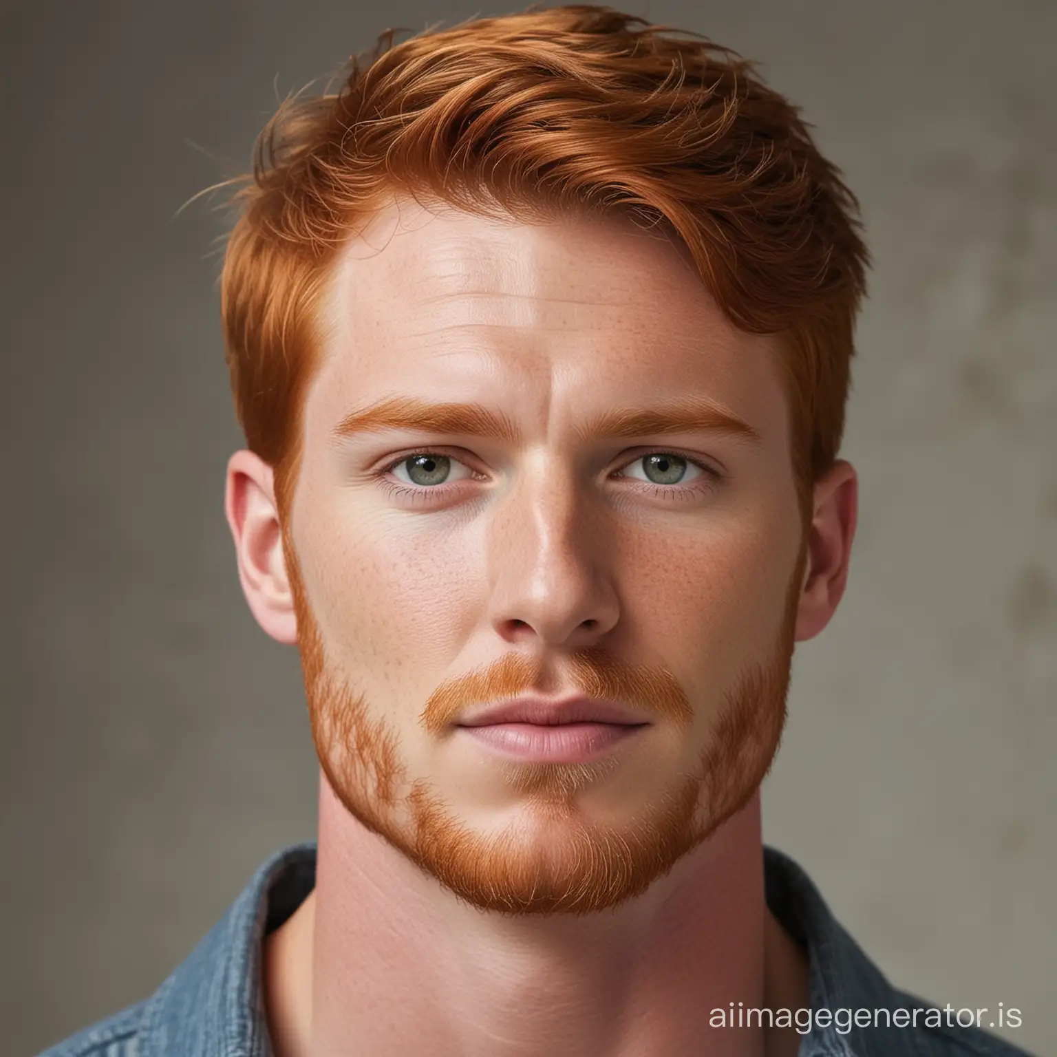 Handsome redheaded male without a beard