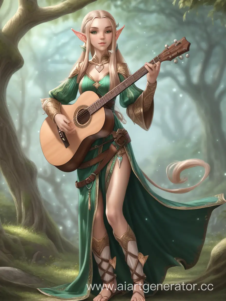 Enchanting-Elf-Bard-Girl-in-Vivid-FullLength-Portrait