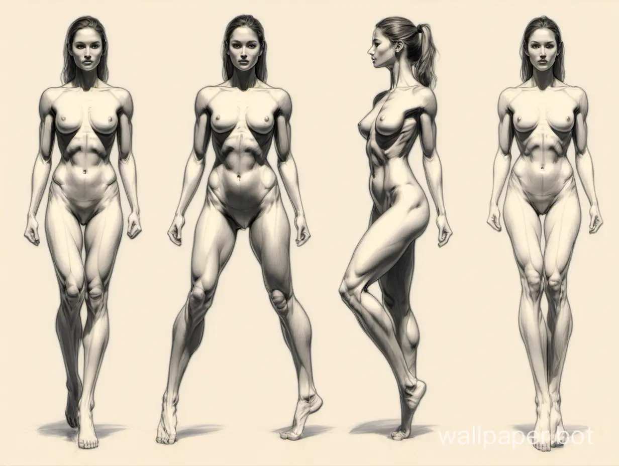 Athletic-Female-Model-Poses-for-Drawing-Study