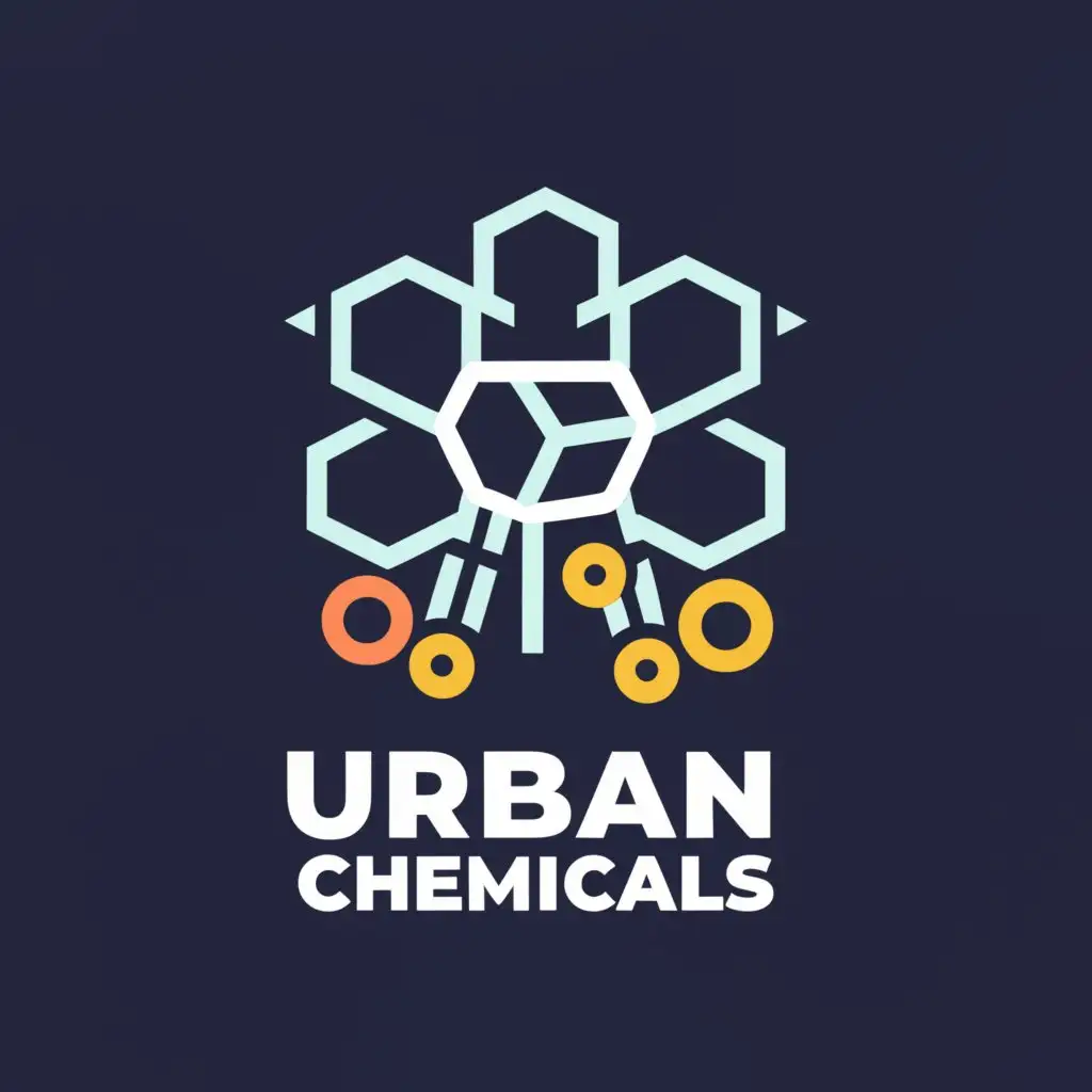 a logo design,with the text "urban chemicals", main symbol:molecule,Moderate,clear background