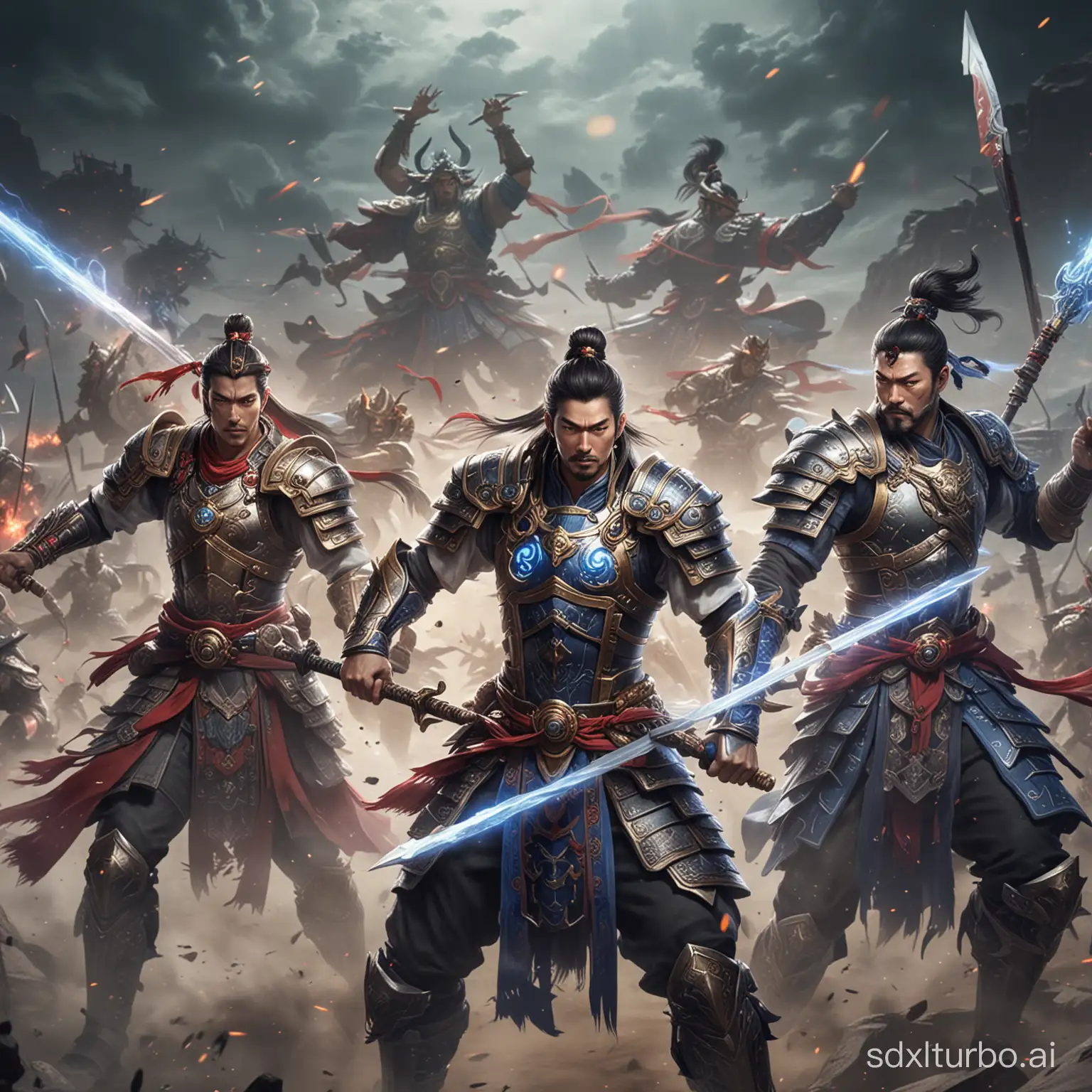 Three-Heroes-Engage-in-Epic-Technological-Battle-Against-Lu-Bu