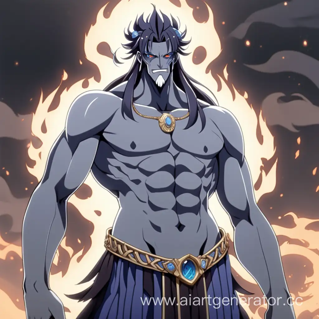 аниме бог Аид с голым торсом