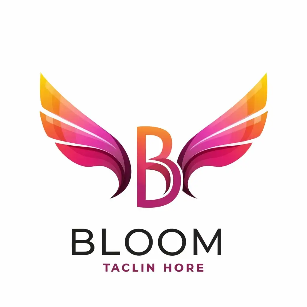 a logo design,with the text "bloom", main symbol:A simple B logo with wings,Moderate,be used in Sports Fitness industry,clear background