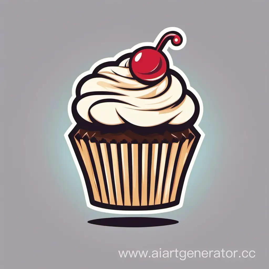 Colorful-Cupcake-Logo-Design-on-White-Background