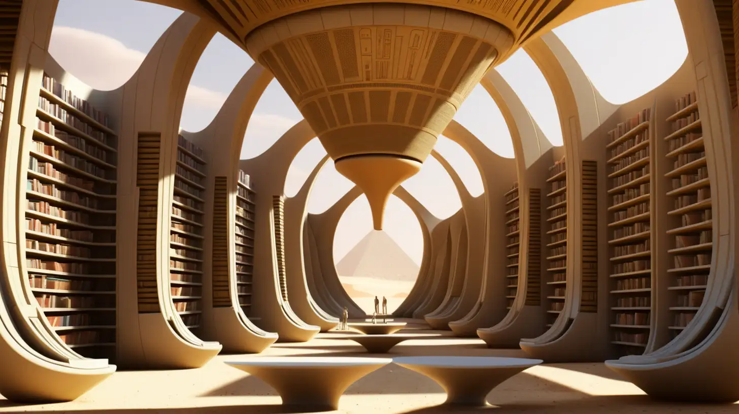 Epic Futuristic Egyptian Library on Venus
