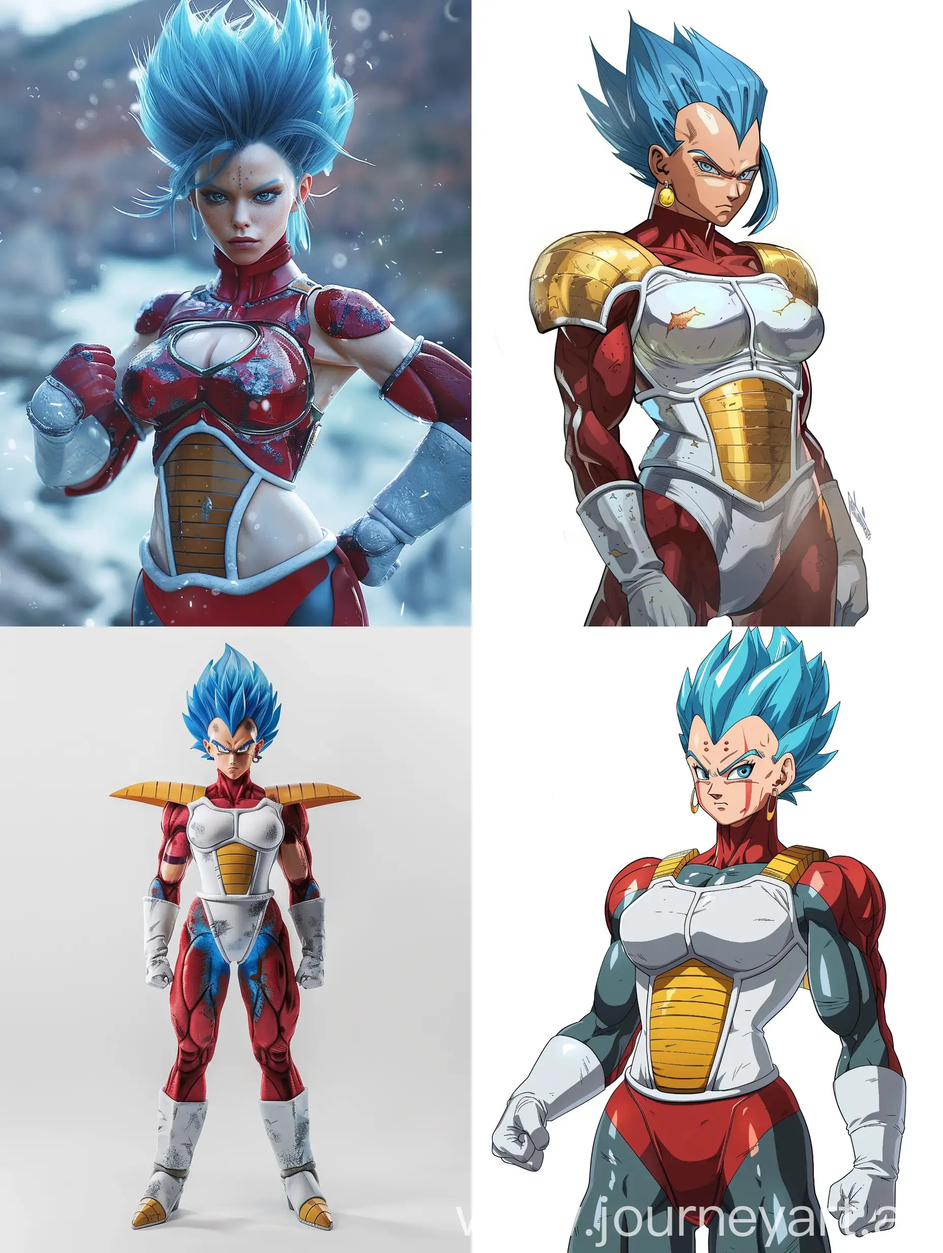 Muscular-Woman-Super-Saiyan-4-in-VegetaStyle-Suit-with-BrolyInspired-Facial-Features
