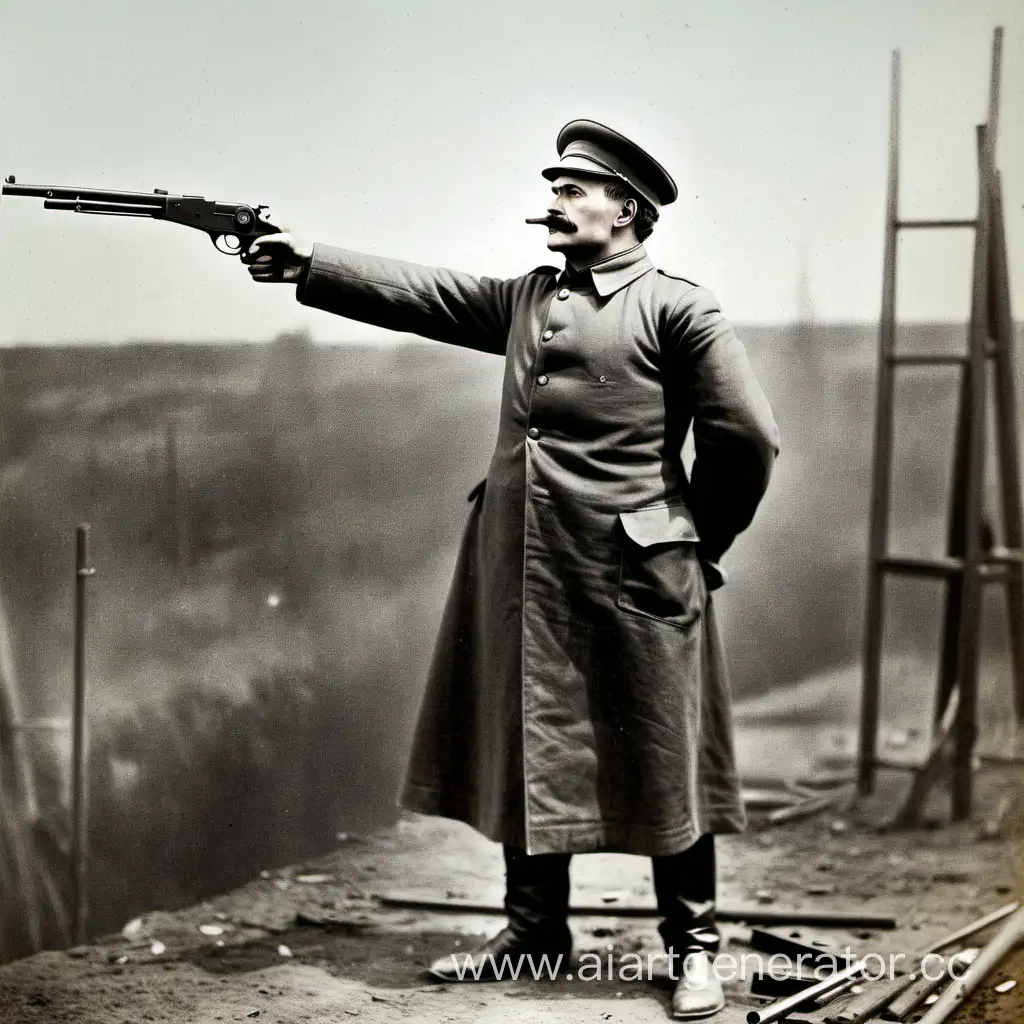 Bolshevik-Revolutionary-Firing-Rifle-Dramatically