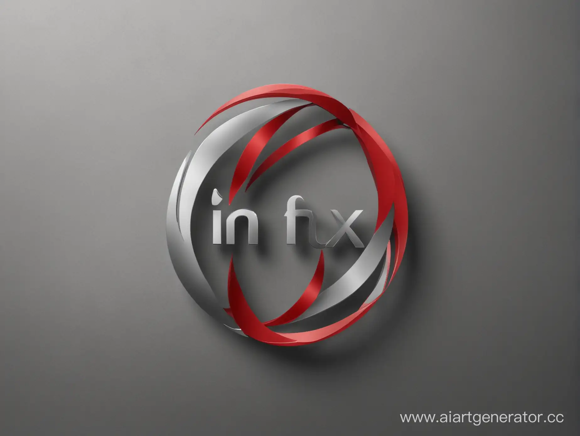 logo infinix, red and gray