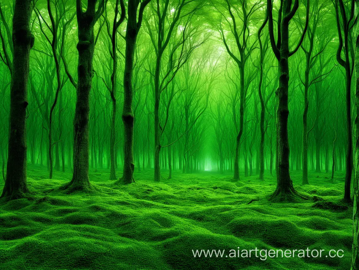зеленый лес 
