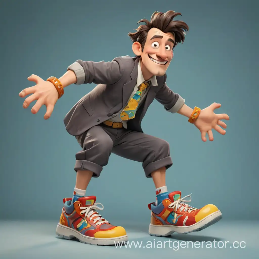 Whimsical-Cartoon-Character-with-Comical-Footwear