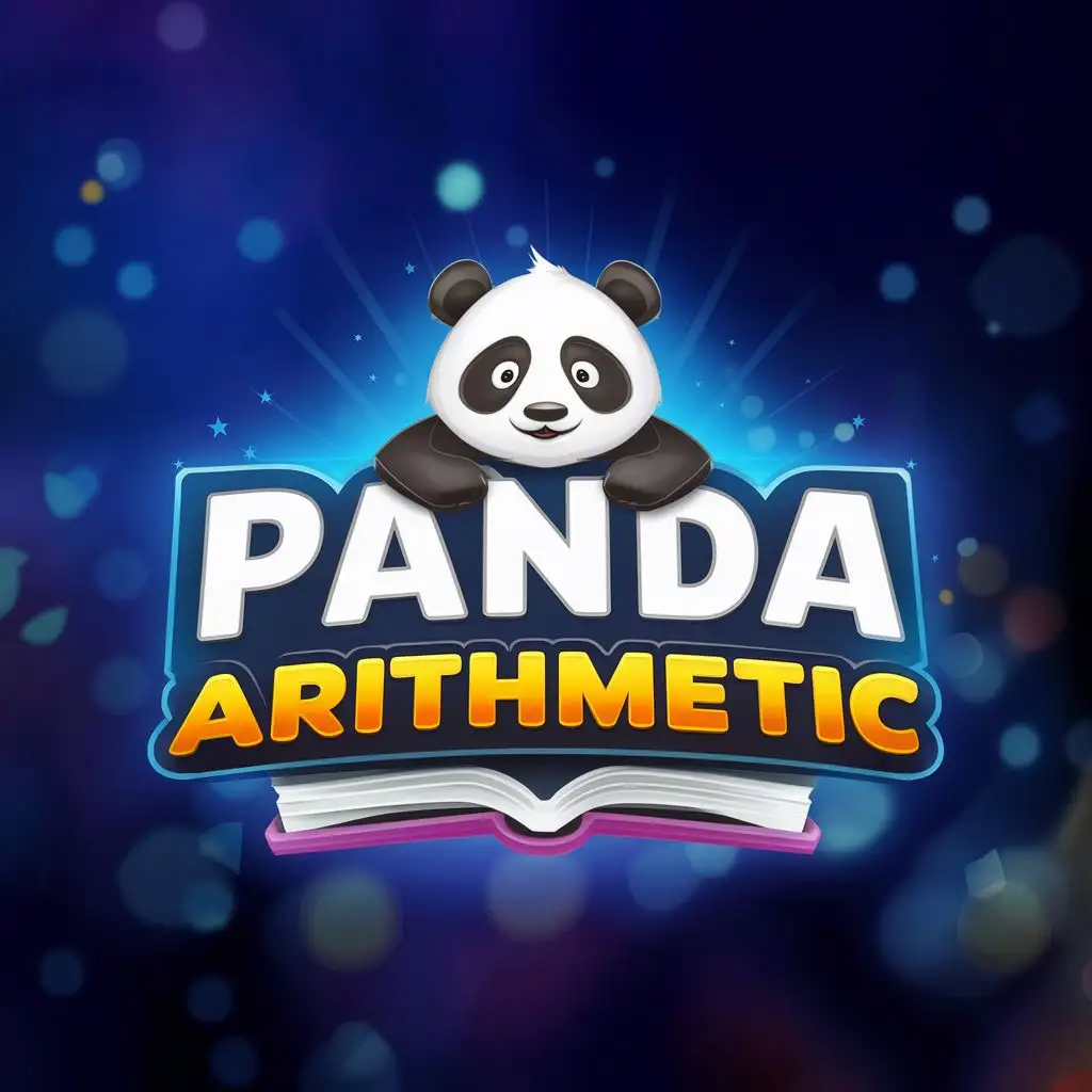 logo, Panda and book, with the text "Panda Arithmetic", typography, be used in Entertainment industry