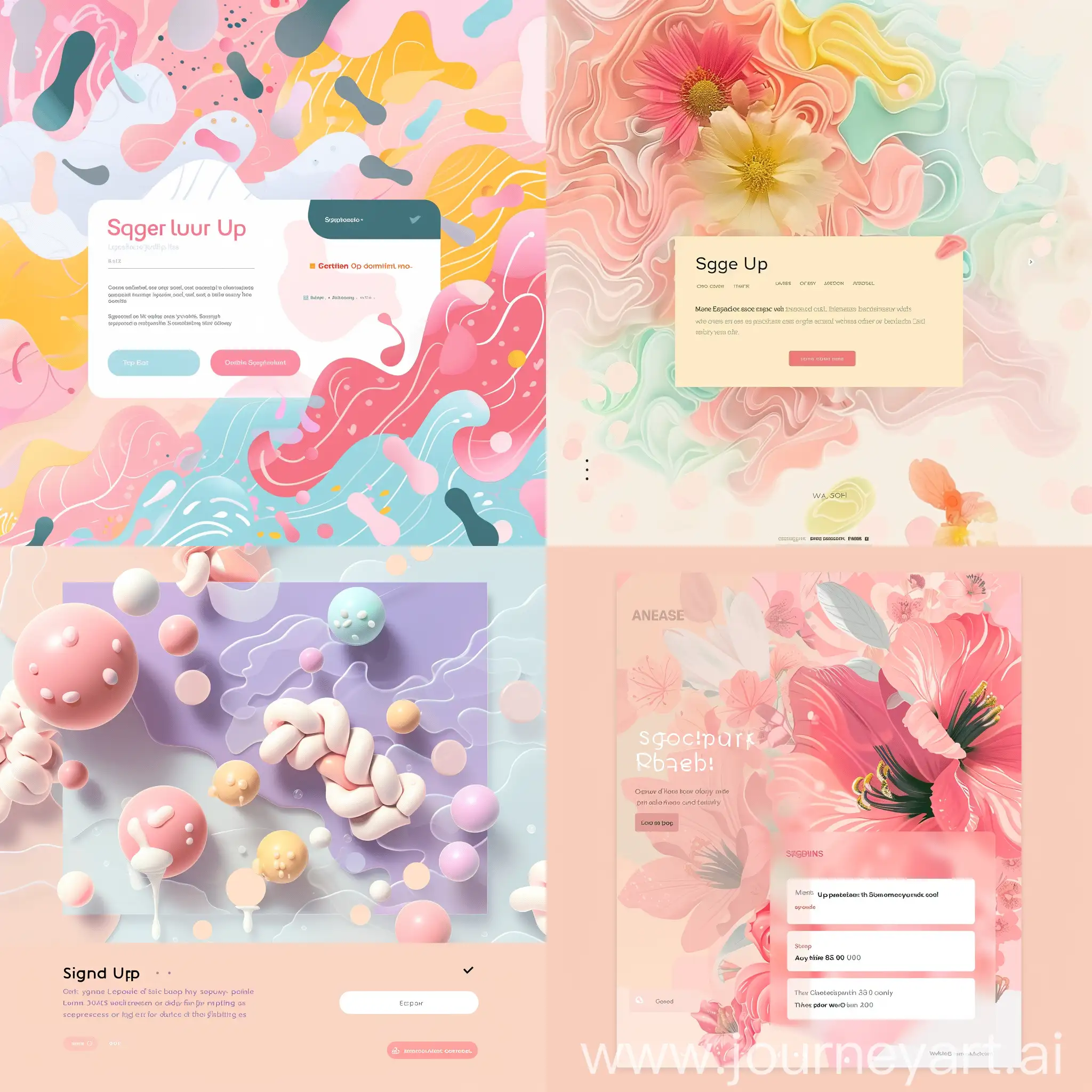 please generate a signup page with cool background image for ecommerce website and theme color should be the combination of pastel colors