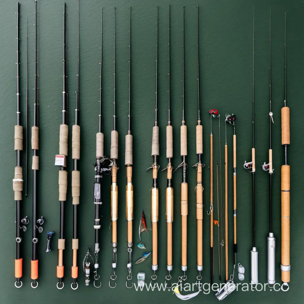 Overhead-View-of-Fishing-Rods-and-Tackle-Arrayed-for-Anglers