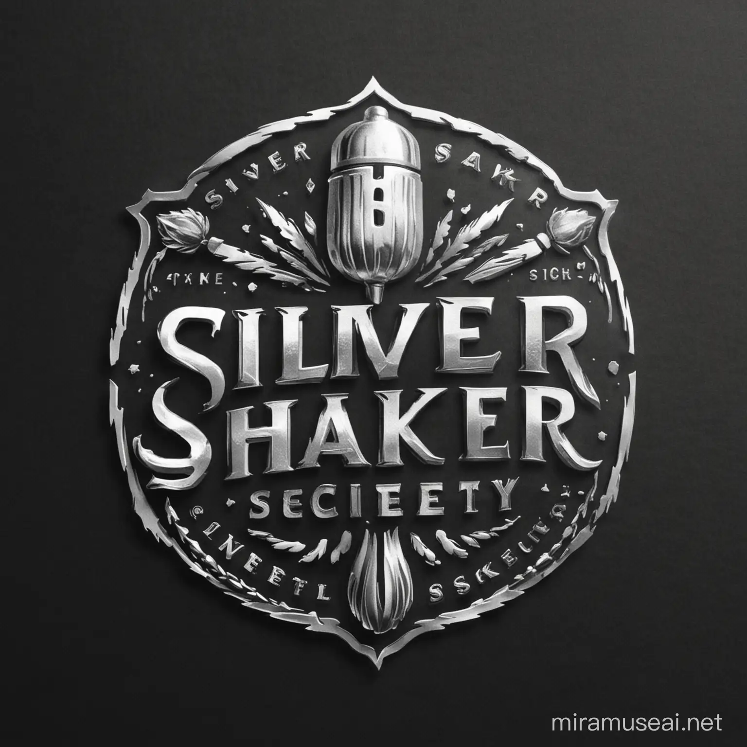 Elegant Craft Cocktail Product Company Logo with Silver Shaker Theme