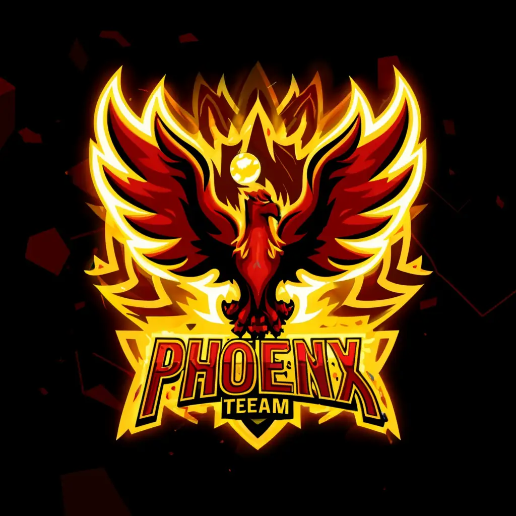 a logo design,with the text "Red Pheonix", main symbol:a blazing Fiery Pheonix logo character holding a ball for a e-sports team,Moderate,clear background