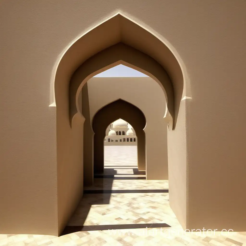простая узкая исламская арка через стену