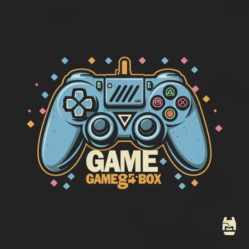 logo, game controller, with the text "Game & Box", typography