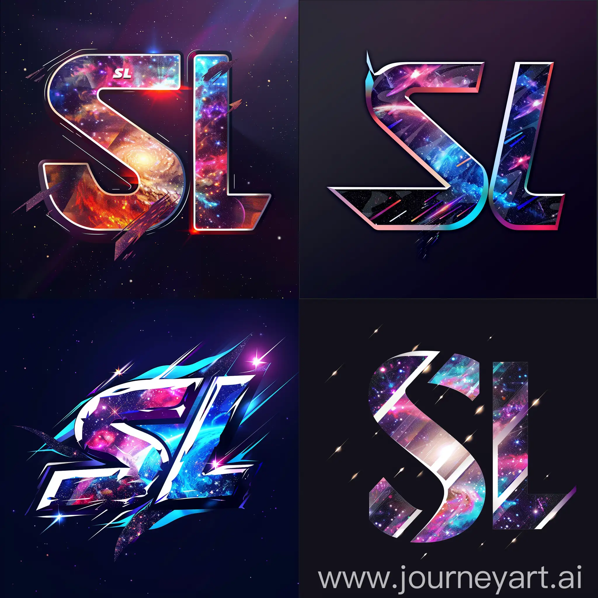 Логотип "SL" с элементами галактики и космического пространства, подчеркивающий эпический и масштабный характер киберспортивных событий
