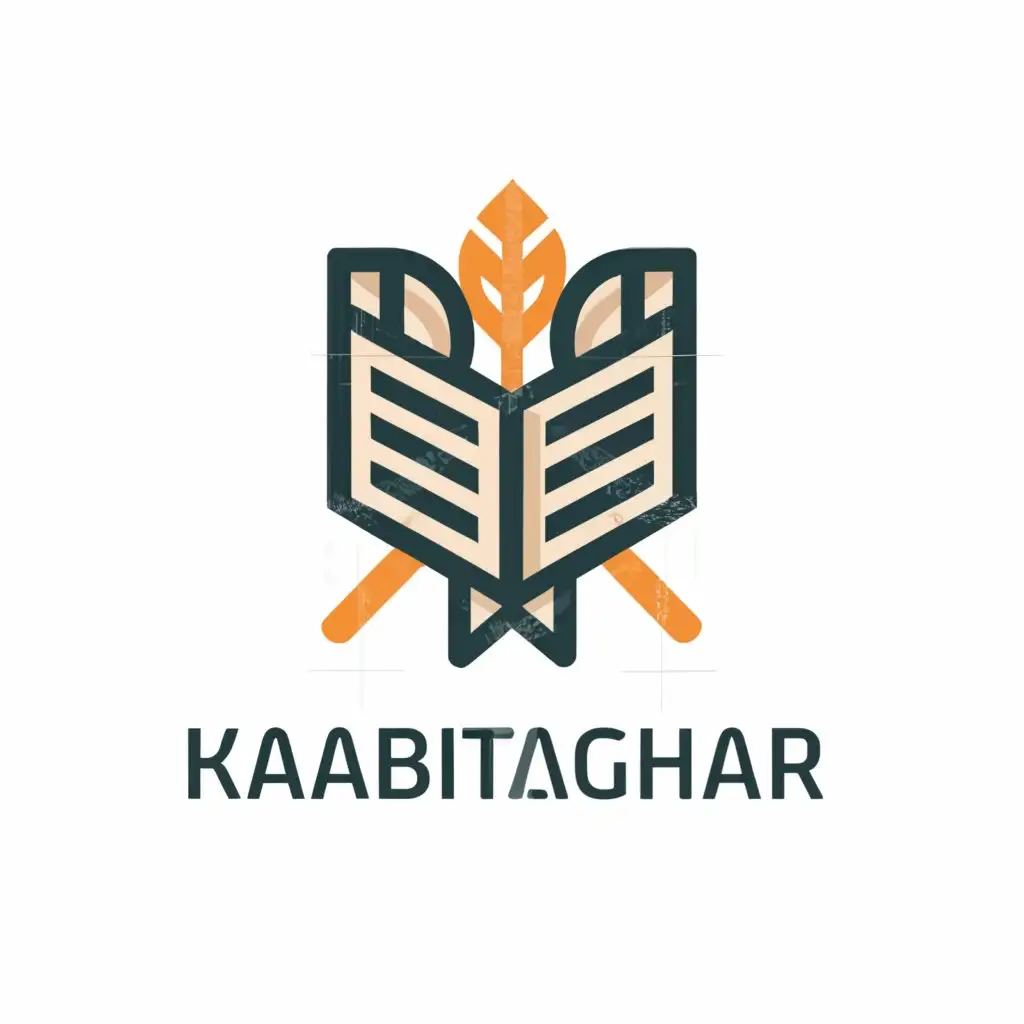 a logo design,with the text "KabitaGhar", main symbol:Book and poetry,Moderate,be used in Education industry,clear background