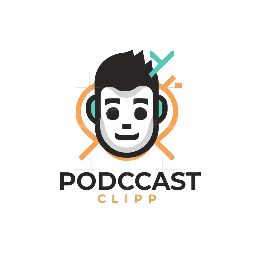 a logo design,with the text "podcast clip", main symbol:man with mic,Moderate,clear background