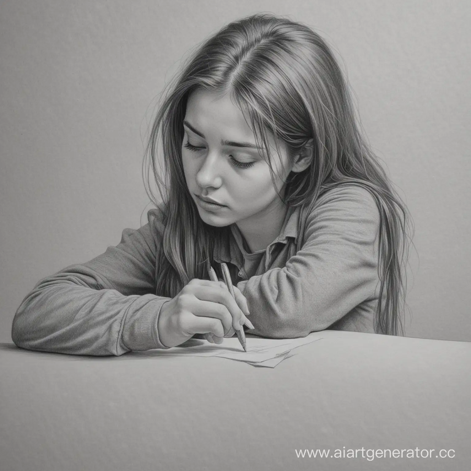 Emotive-Pencil-Sketch-of-Loneliness-and-Sadness