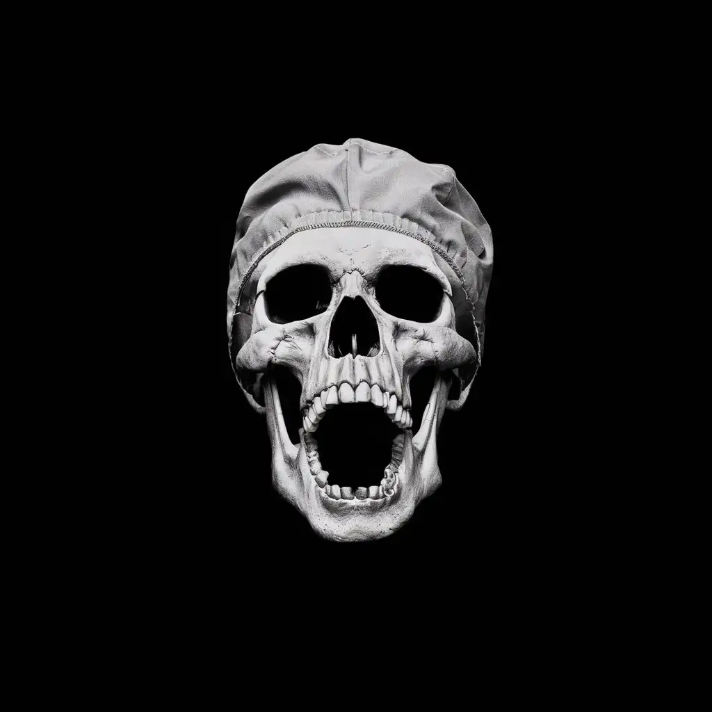 Medical-Skull-with-Open-Mouth-in-Black-Background