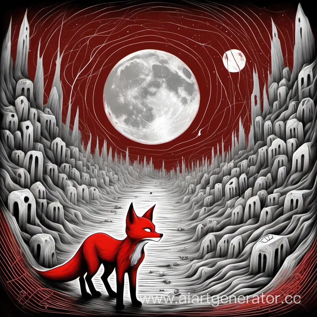 Ghostly-Fox-Silhouetted-by-Moonlit-Underground-Inscriptions