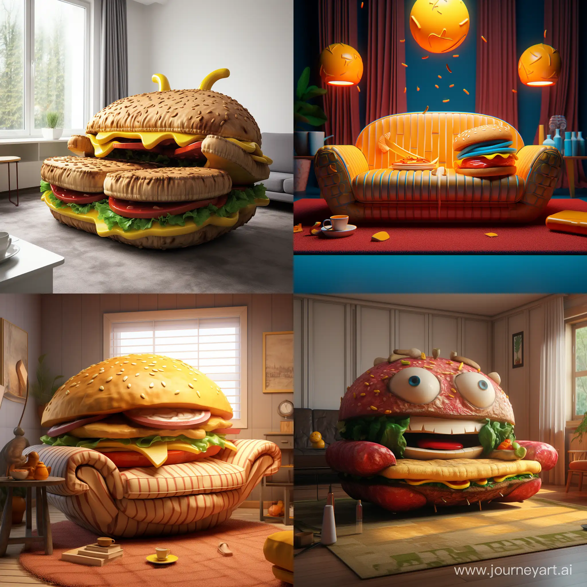 Playful-3D-Animation-of-a-Burgershaped-Sofa