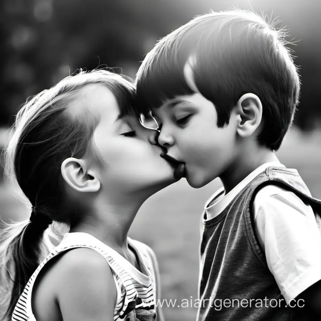 girl and boy kiss