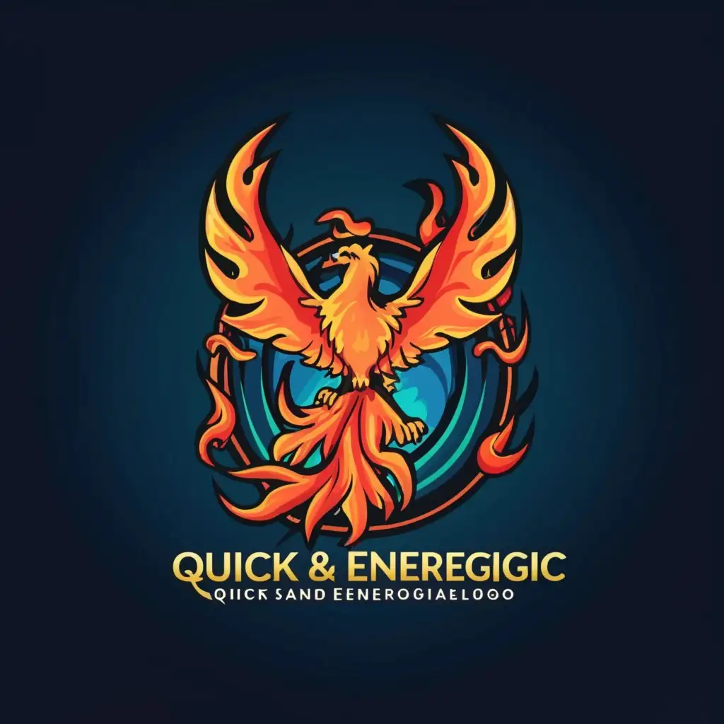 LOGO-Design-For-Quick-and-Energetic-Dynamic-Phoenix-and-Fire-Emblem-on-Clear-Background