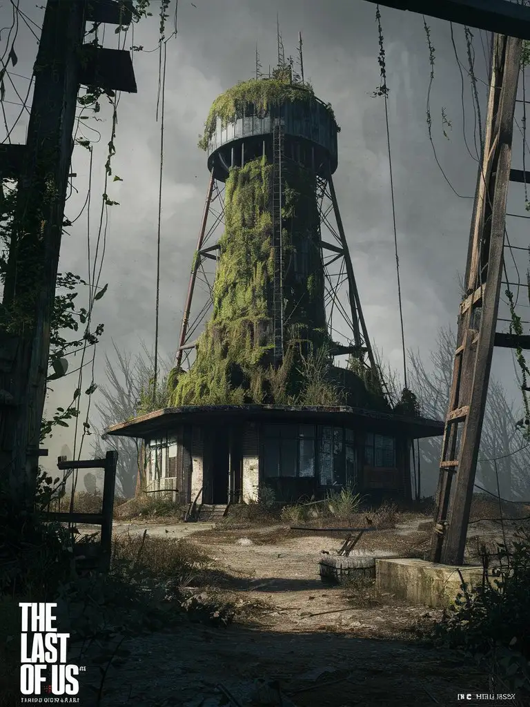 Abandoned Radio Tower in PostApocalyptic World