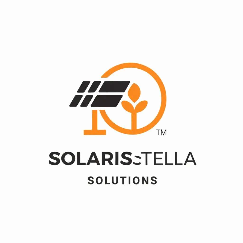 a logo design,with the text "Solaris Stella Solutions", main symbol:solar panel,Minimalistic,be used in Technology industry,clear background