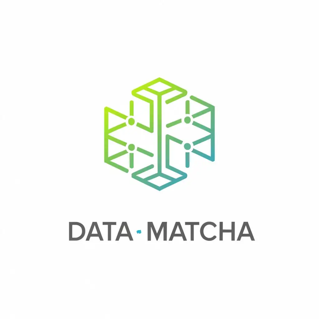 a logo design,with the text 'data matcha', main symbol:leaves as technology nodes in a square logo,Minimalistic,be used in Technology industry,clear background
