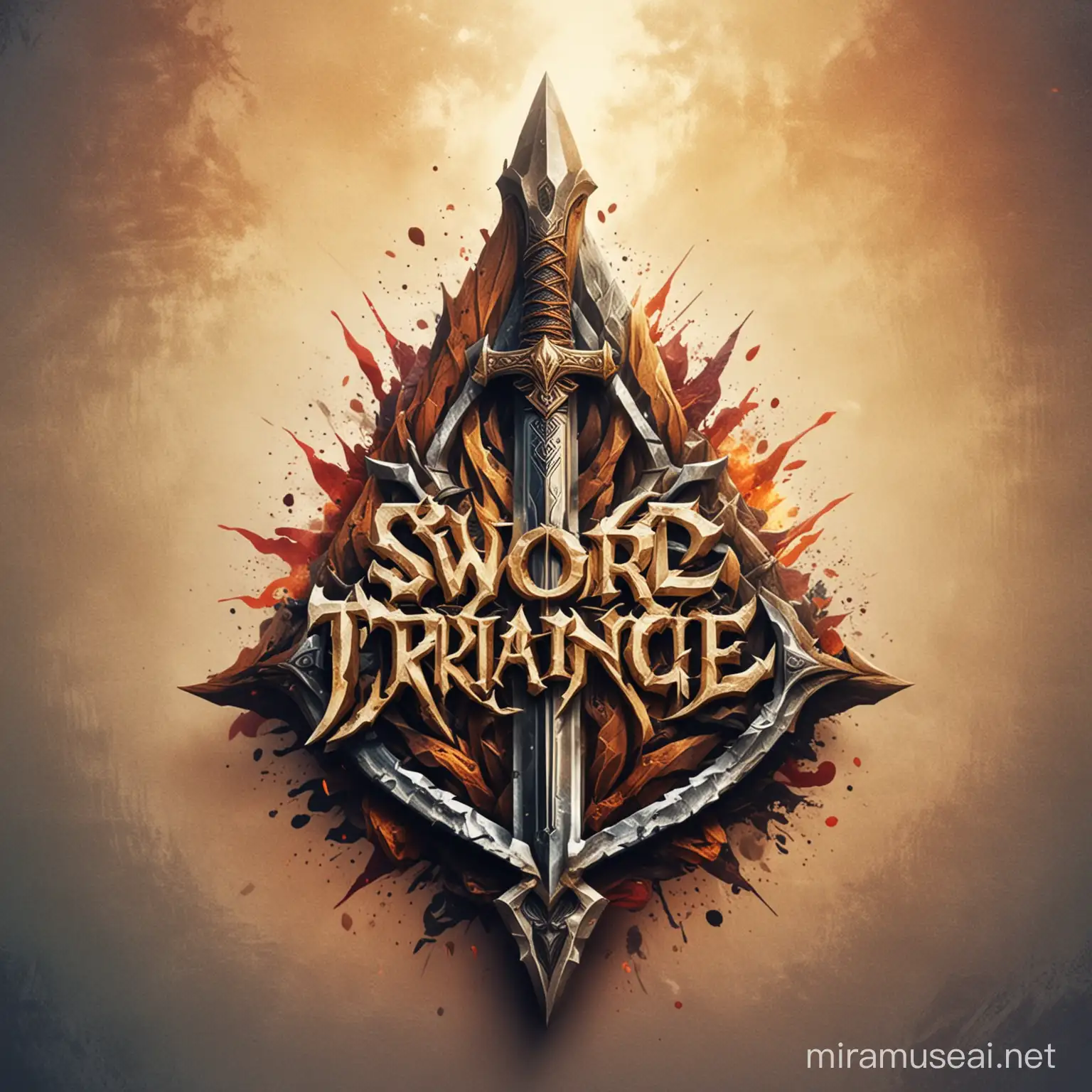 Dynamic Sword Triangle in Epic Logo Design