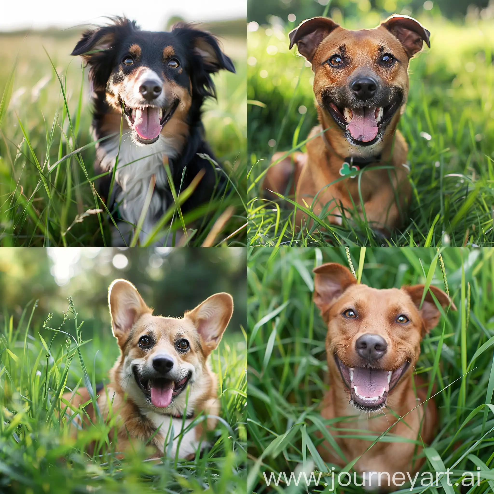 Joyful-Canine-Frolicking-in-Lush-Greenery-Vibrant-1600x550-Image