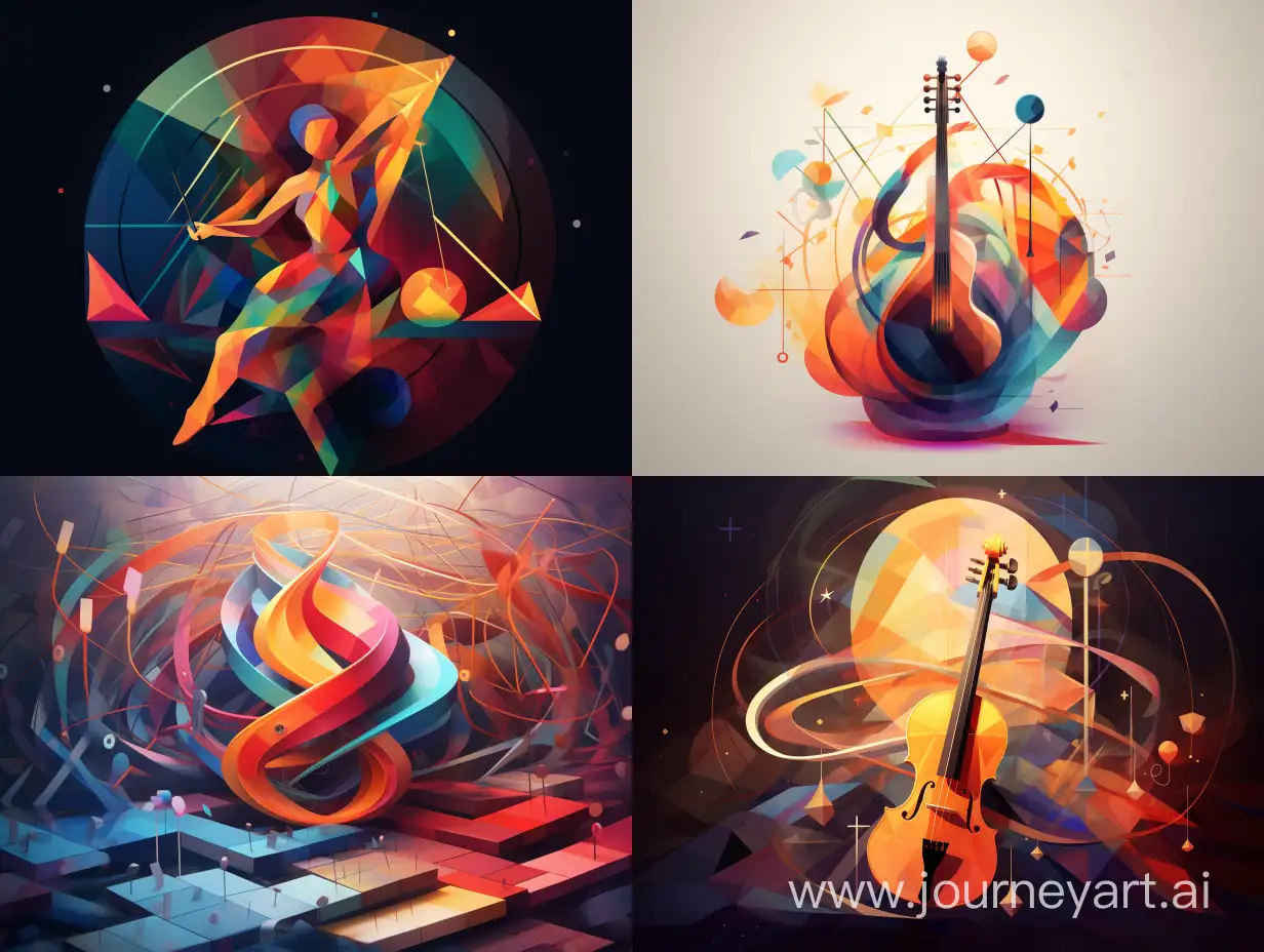 Abstract-Geometric-Harmony-Intricate-Shapes-on-a-Musical-Staff