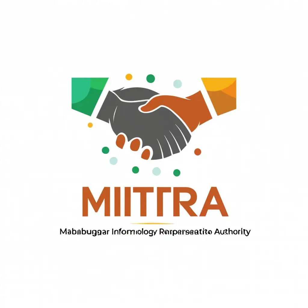 a logo design,with the text "MITRA (Mahabubnagar Information Technology Representative Authority)", main symbol:Friends and images related IT,Minimalistic,be used in Technology industry,clear background
