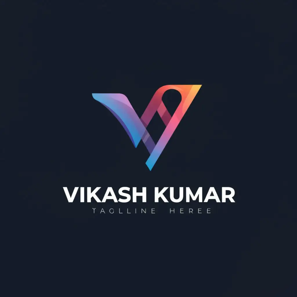 a logo design,with the text "vikash kumar", main symbol:vi,Minimalistic,be used in Technology industry,clear background
