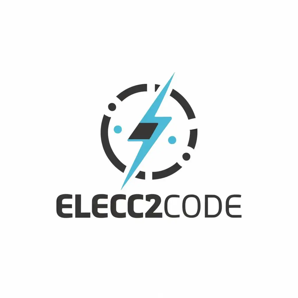 a logo design,with the text "Elec2Code", main symbol:Electricity, Data Retrieval, Computer Development.,complex,be used in Technology industry,clear background