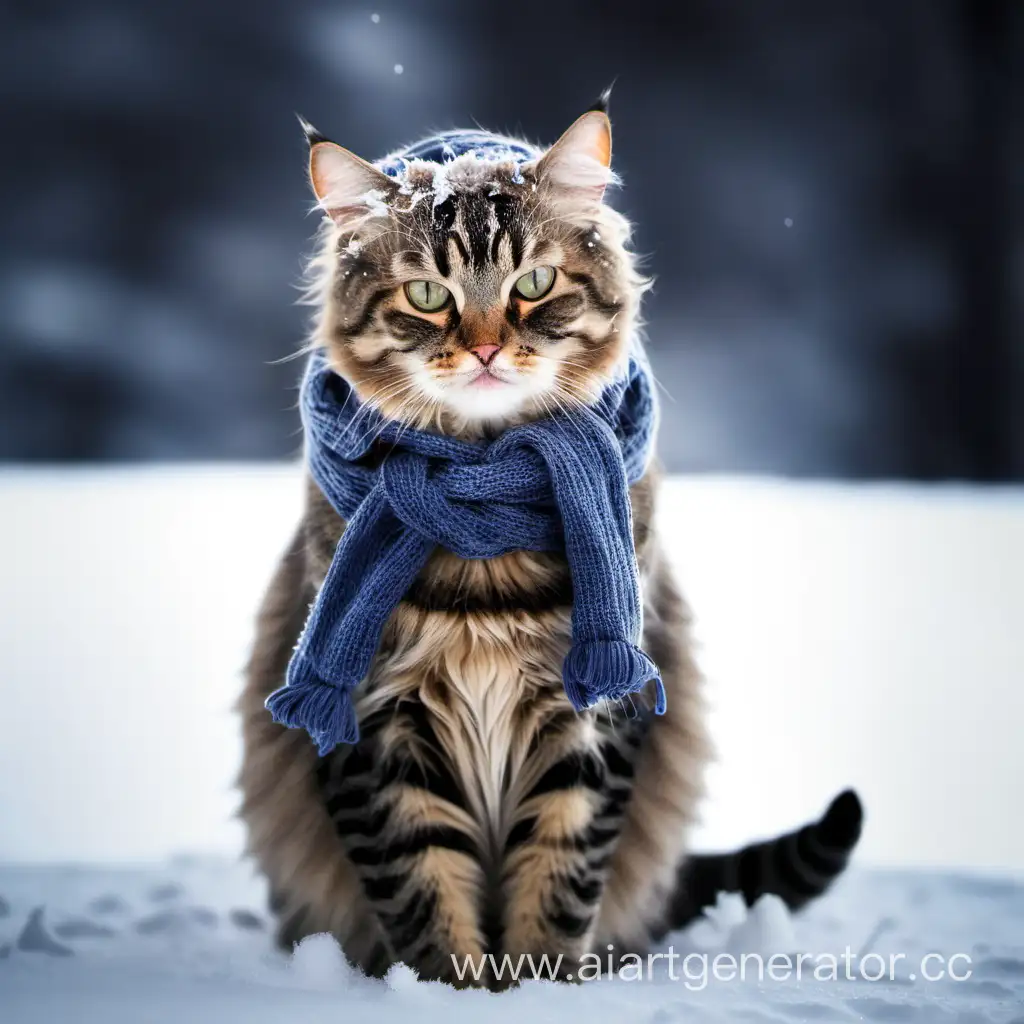 Adorable-Winter-Cat-Playing-in-Snow