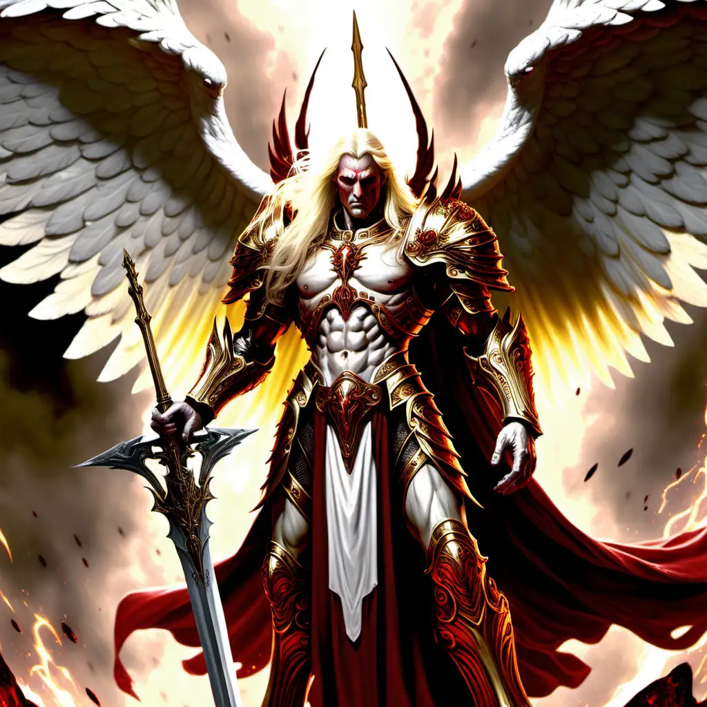 Sanguinius Angel of Baal in Golden BloodStained Armor with Powersword and Spear