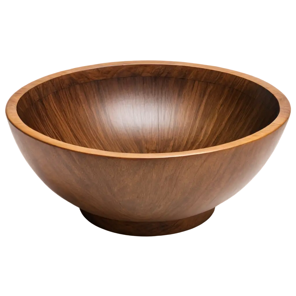 Exquisite-PNG-Rendering-of-a-Wooden-Bowl-Enhance-Visuals-with-HighQuality-Transparency