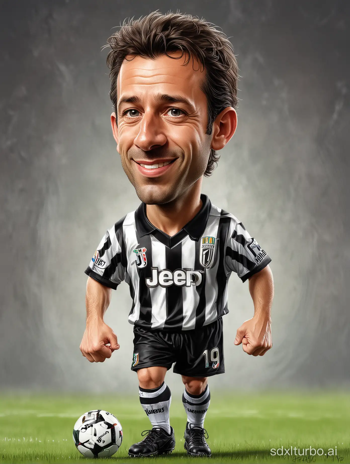Caricature-Portrait-of-Alex-Del-Piero-in-Juventus-19981999-Jersey