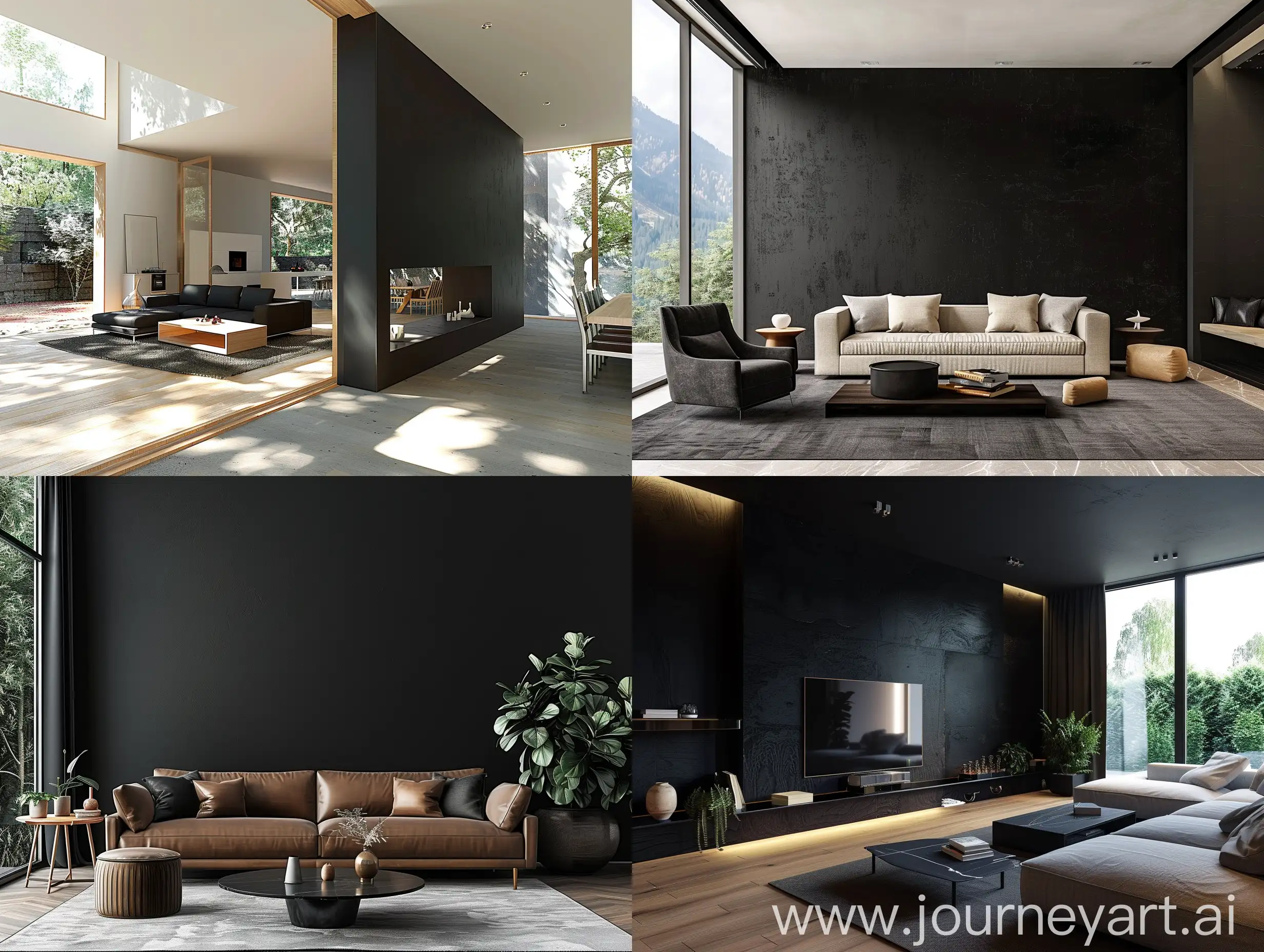 Architecturally-Styled-Black-Wall-Modern-Living-Room-with-Detailed-Photorealistic-Touch