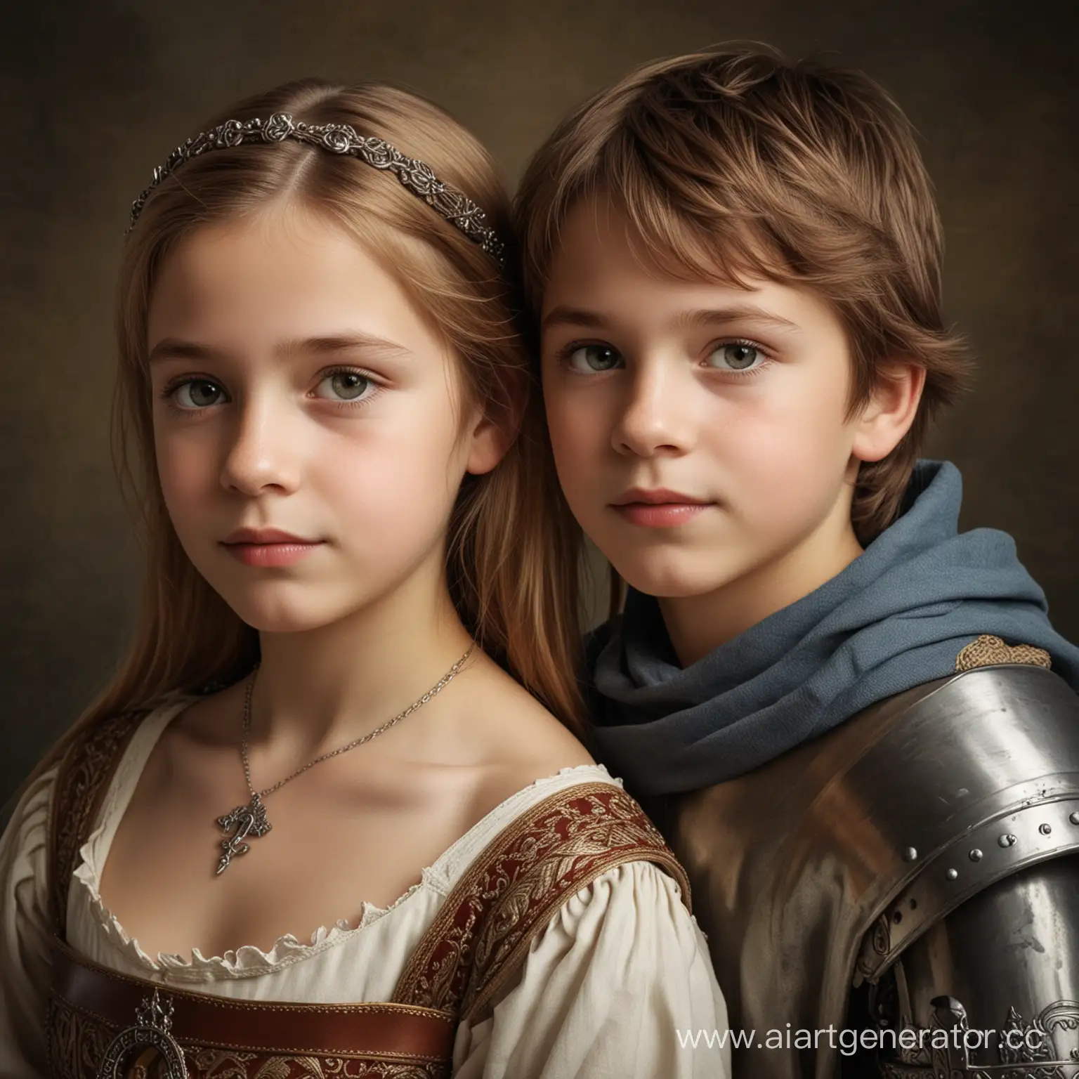 Портрет девушка и парень средневековье
