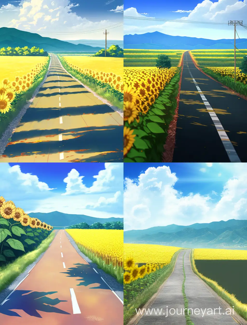 Scenic-Sunflower-Field-Landscape-under-Rainbow-Sky