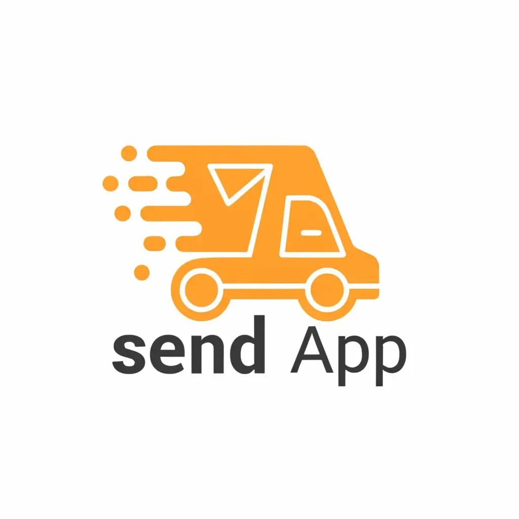 a logo design,with the text "sendApp", main symbol:A logo for a app that organises small company deliveries in the Netherlands and Germany,Minimalistic,clear background