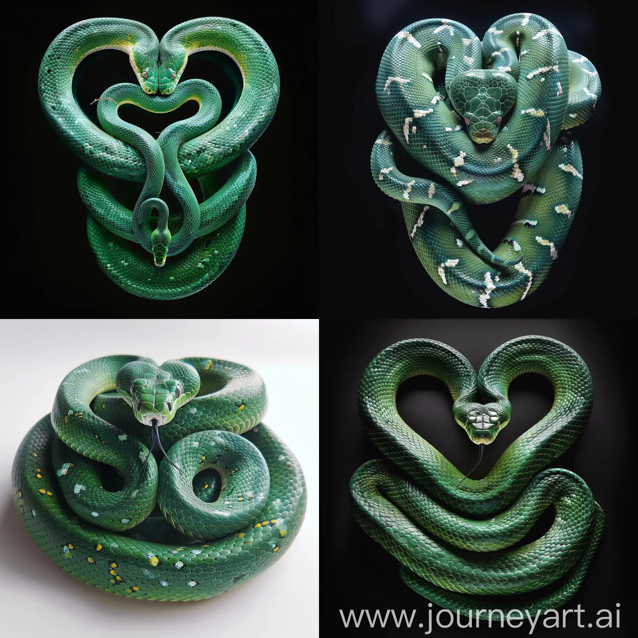EmeraldColored-Snake-Coiled-Heart-Sculpture