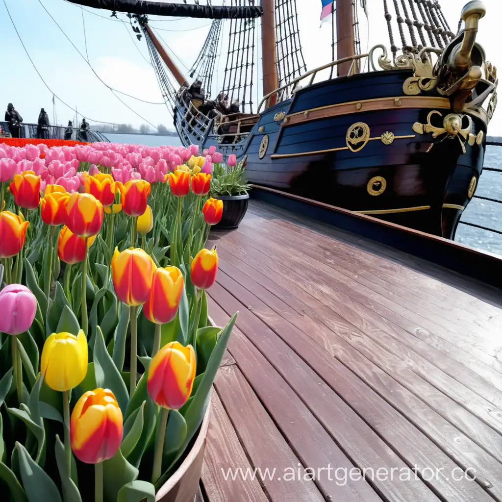 Dutch-Pirate-Ship-Deck-Adorned-with-Vibrant-Tulips