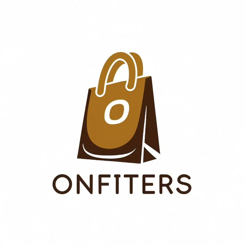 logo, fashion brand, logo, shopping bag, Write "O" inside the bag, with the text "onfitters", typography, be used in Internet industry